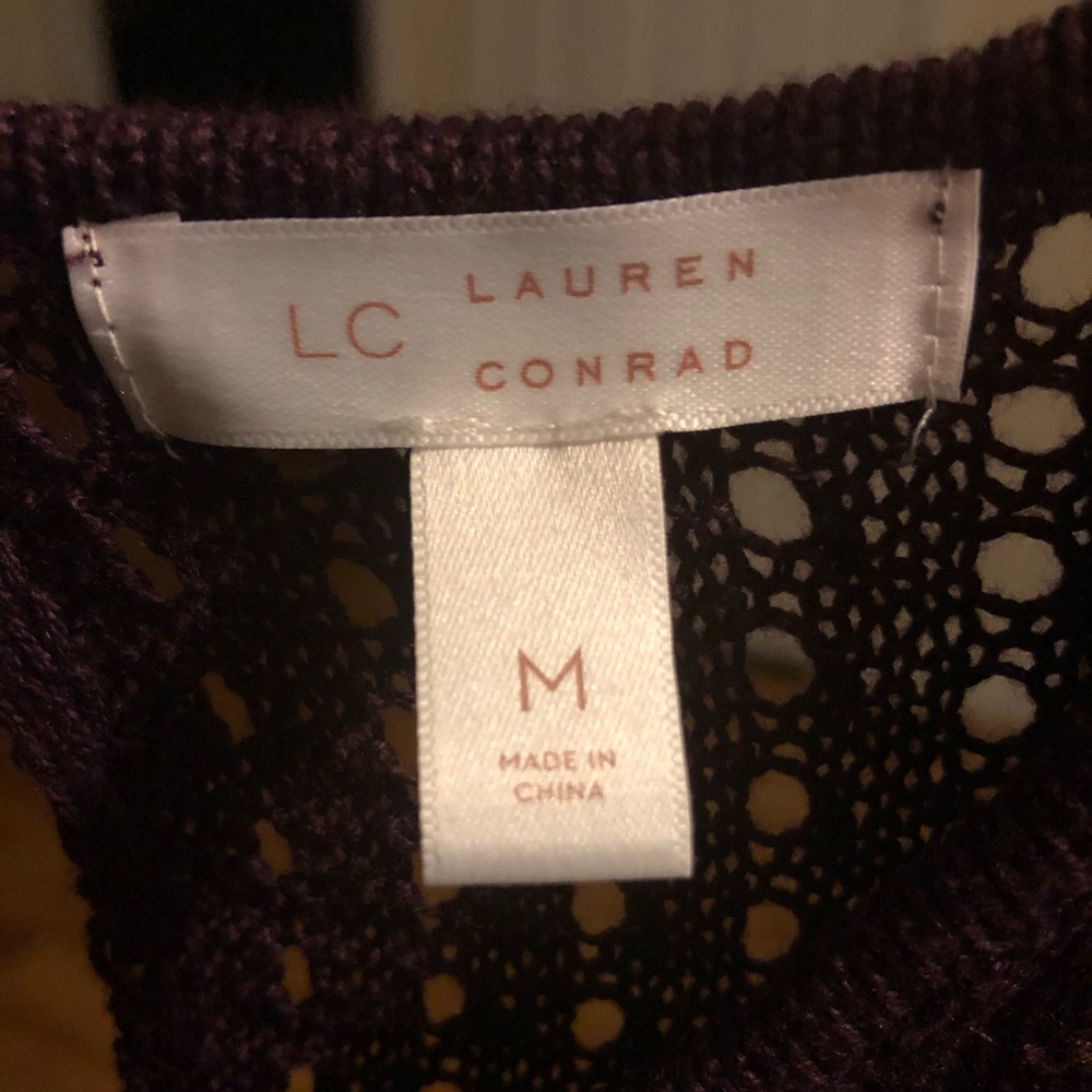 Lauren Conrad Cold Shoulder Sweater - Wine - Picture 7 of 9